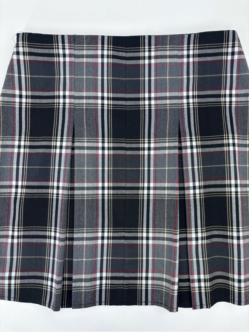 Point Zero Nicole Benisti Black and Gray Plaid Pleated A-Line Mini Skirt, 10 - Picture 5 of 14
